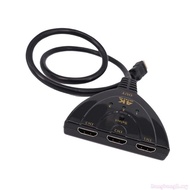 Bang 3 Way HDTV Video Splitter Switcher 4K Resolution Support Remote Access