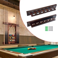 Gemvan Pool Stick Holder Wall Mount Cue Rack with Screws Wood for 6 Cues 6 Pool Cue Wall Rack for Ga
