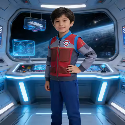 3Pcs Children Sets Boys Cartoon Dog Leader Ryder Cosplay Costume with Mask for Carnival Birthday Dre