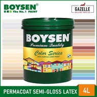 ❖Boysen Color Series Permacoat Semi-Gloss Acrylic Latex Paint - 4L (For Concrete &amp; Stone Surfaces)