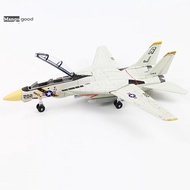 Mangogood 1:72 Scale F-14 Tomcat Fighter Jet Model - White & Black ABS Plastic Aircraft With Detaile