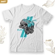 MESIN Supra 2JZ T-SHIRT - GTE engine JDM engine TSHIRT BAJU DISTRO engine