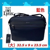 Lynx 美國山貓 直式側背包（大） 十字紋牛皮+嚴選1000d防潑水尼龍  LY29-6285-39 藍色 $4980