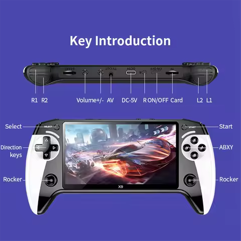 A10I X9 Handheld Game Console 8GB 2000+ Games 5.5inch IPS Screen Retro Arcade Game Console for Kids 
