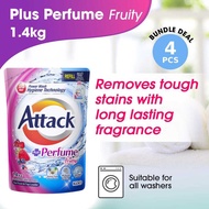 [Bundle Of 4] Attack Perfume Fruity Liquid Laundry Detergent Refill 1.4Kg