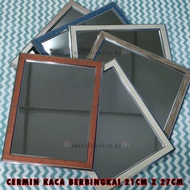1pcs @ 2pcs Cermin Dinding Berbingkai @ Cermin Dinding Bilik Air @ Cermin Tampal Di Dinding (21cm X 
