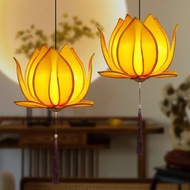 2026 New Style Chinese Lotus Lantern Lantern Chandelier Zen Tea Room Buddhist Temple View Area Ceili