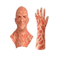 Freddy Mask Freddy Jason Halloween Horror Headgear Skull Props cos Freddy Gloves Mask