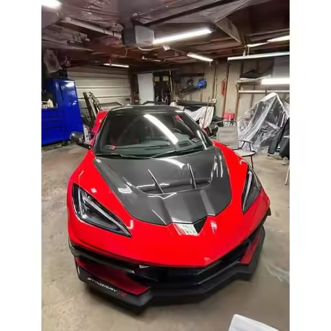 High Quality Carbon Fiber Hood For Corvette C8 Upgraded ZR1 Auto Body Kit