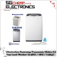 Electrolux | Samsung | Panasonic Top Load Washing Machine (7.5kg) - SINGAPORE WARRANTY