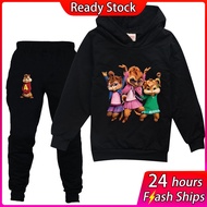 Alvin and the Chipmunks Spring and Autumn New Hot Sale Children's Hoodie Trousers 2-piece Suit Girl 