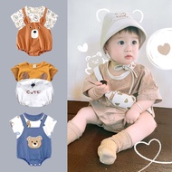 66/70 [Short-Sleeved Bear Series 1] Short-Sleeved Baby Onesie Baby Girl Baby Boy Baby Baby Onesie Su