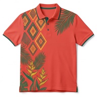 Retro Aztec Ethnic Pattern Men's Polo Shirt Black Short Sleeve Button Collar Casual Streetwear
