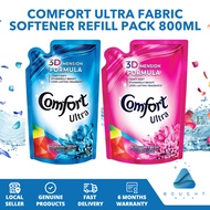 Comfort Ultra Fabric Softener Refill/Bottle 750ml Morning Blossom Silky Gentle Ultra Pure