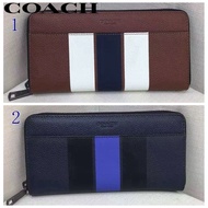 Coach long wallet men fashion zipper wallet lychee leather is in stock
