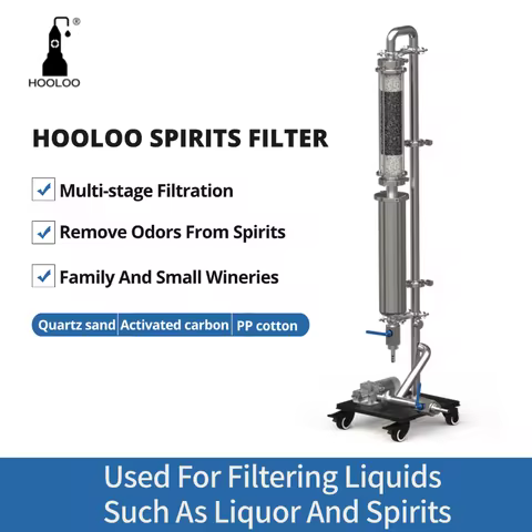HOOLOO Home Alcohol Filter Whiskey Brandy Gin Filter Diaphragm Pump Activated Carbon Removes ,Impuri