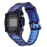 TPU เรซิ่นโดยรวมสายคล้องคอเหมาะสำหรับ Casio G-Shock DW5600 GW-5610กีฬานาฬิกากันน้ำการปรับเปลี่ยนอุปก