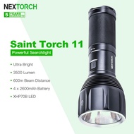 NEXTORCH Saint Torch 11 Rechargeable LED High Power Flashlight / Searchlight, XHP70B LED 3500 Lumen 