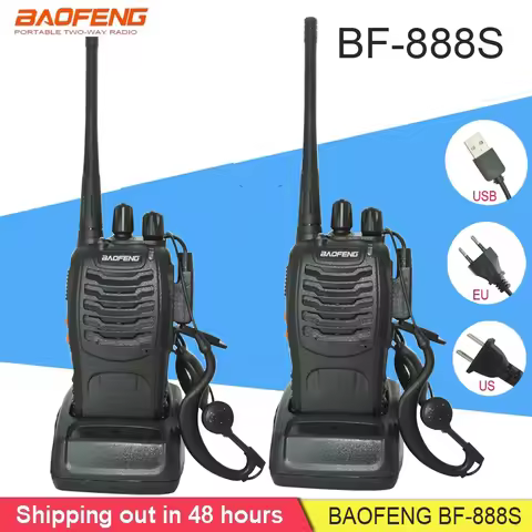 2Pcs Baofeng BF-888S Walkie Talkie Portable Radio BF888S 5W 16CH UHF BF 888S Comunicador Transmitter
