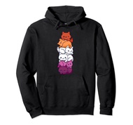 Lesbian Pride Cat LGBT Gay Flag Cute Hers and Hers Gifts Pullover Hoodie