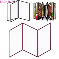 BACK2LIFE PVC Transparent Menu Cover, Foldable A4 A4 Menu Paper Holder, Stylish Metal Corners Letter