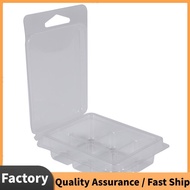 100 Packs Wax Melt Clamshells Molds Square, 6 Cavity Clear Plastic Cube Tray for Candle-Making & Soa