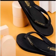 Sandal jepit black gold savilo by swallow