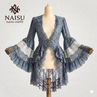 KEMEJA Naisu shirt White lace long sleeve long shirt victory brocade uk xs-7xl ON777