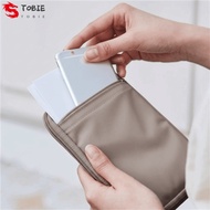 TOBIE Passport Bag, Water Resistant Multifunction Design Travel Wallet, Unisex Nylon Material Solid 