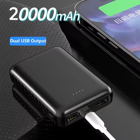 5V 2A Mini Power Bank Dual USB for Cooling Fan Heated Vest Jacket Air Conditioning Portable Powerban