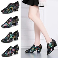 【In-Demand Item】 Natural Latin Dance Shoes Ventilation Teacher Shoes With Soft Square Dance Shoes Sneakers Ballroom Dancing