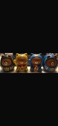 Line Friends 隱藏版金色招財貓 熊大招財貓 隱藏版 福部屋招福BROWN系列 盲盒