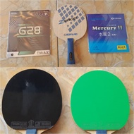 Spinlab Z5000 Wooden Assembly Bat and Yinhe Rubber MERCURY II Soft Tuttle TMAX G28 Table Tennis Ping