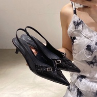 Star KeLa V-Shape Pointed Toe รองเท้าส้นสูงสําหรับผู้หญิง Ultrafine หนังข้อเท้าต่ํารองเท้าทุกวันพร้อ