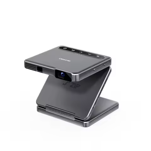 TLCRETE ZIP Silver Tri-Fold Portable DLP Mini Pocket Size Projector Type-C Fast Charging Built-in 50
