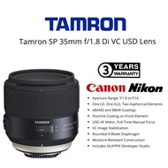 (New) TAMRON SP 35MM F/1.8 Di VC USD LENS (3 YEARS WARRANTY) FOR CANON EF MOUNT / NIKON F MOUNT PRIM