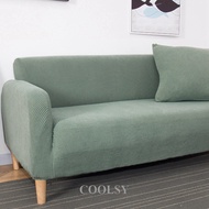 COOLSY BCF【Ready Stock】2/3 Seater Elastic Sofa Cover L Shape Sarung Sofa Knitted Slipcovers Living Room Couch Cover Armchair Cover Sofa Protector