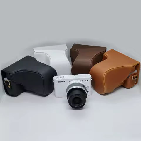 Leather case for Nikon J1 J2 With 10-30mm / 30-110mm Lnes Camera bag Grip Strap