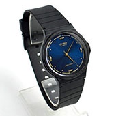 CASIO手錶 深藍面金印刻度膠錶