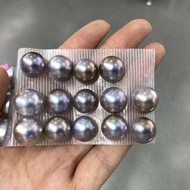 焦糖色馬貝珠13-14mm 後半圓