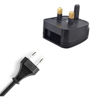 EU to UK Plug Adapter Converter with 3A 5A 13A Fuse | 2-Pin Euro to 3-Pin UK Plug | No Cable Cutting