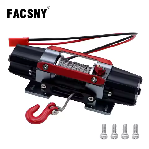 TRX4 Dual Motor Metal Simulated Winch For 1/ 8 1/ 10 RC Crawler Car SCX10 RC4WD D90 KM2 Redcat YK408
