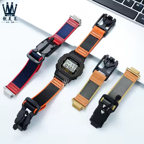 For Casio Small Square Watch DW5600 GW-M5610 GW-B5600 GW5000 G-5600 Modified Magnetic Nylon Canvas S