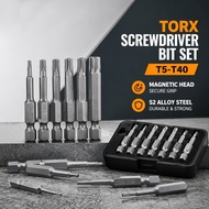 Screwdriver Bits Set Torx Hex Shank Magnetic Tip S2 Steel T5 T40 For Drill Impact Driver