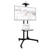 LCD LED 4K TV Monitor Portable Wheeled Trolley Mobile TV Stand LP1500 Ultra-Slim Tilt TV Bracket