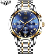 LIGE Mens Watches Fashion Business Watch Men Waterproof Analog Quartz Watch+Box