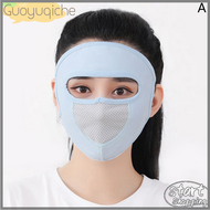 Guoyuqiche🔥🔥🔥 หน้ากากกันแดดผ้าไอซ์ซิลค์กันแดดสำหรับผู้หญิงบางระบายอากาศได้ครึ่งใบหน้า