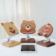 平板手機支架實木桌面床頭可升降旋轉便攜折疊ipad支撐架