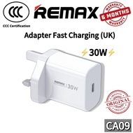 New Arrival Remax CA09 30W Charger Adapter UK Fast Charging Adapter Remax Charger 30W Type-C Remax A