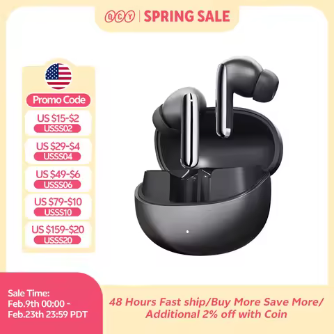 QCY MeloBuds Pro ANC Bluetooth 5.3 Earphones Wireless 46dB Hybrid ANC Hi-Res LDAC Earbuds 6 Mic Head